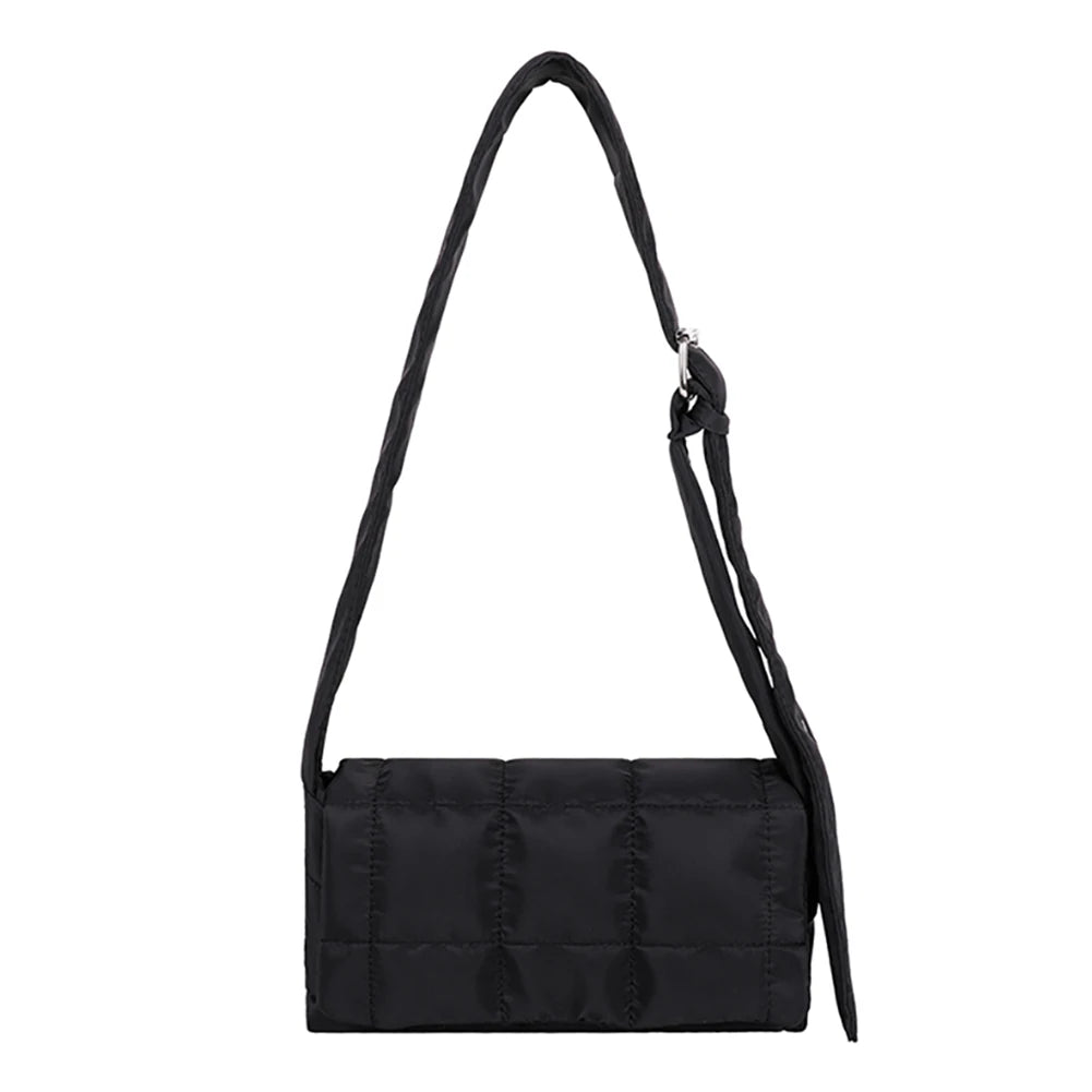 Women Winter Handbag Small Nylon Flap Tote Bag