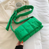 Women Winter Handbag Small Nylon Flap Tote Bag