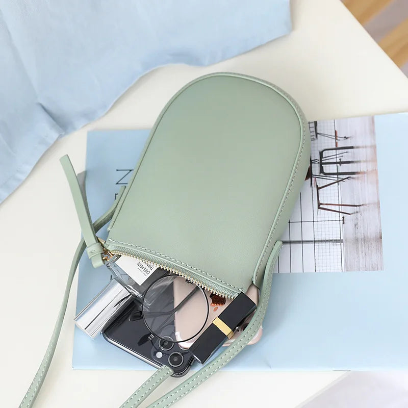 Small Soft PU Leather Shoulder Bag Large Capacity Crossbody Phone Purse