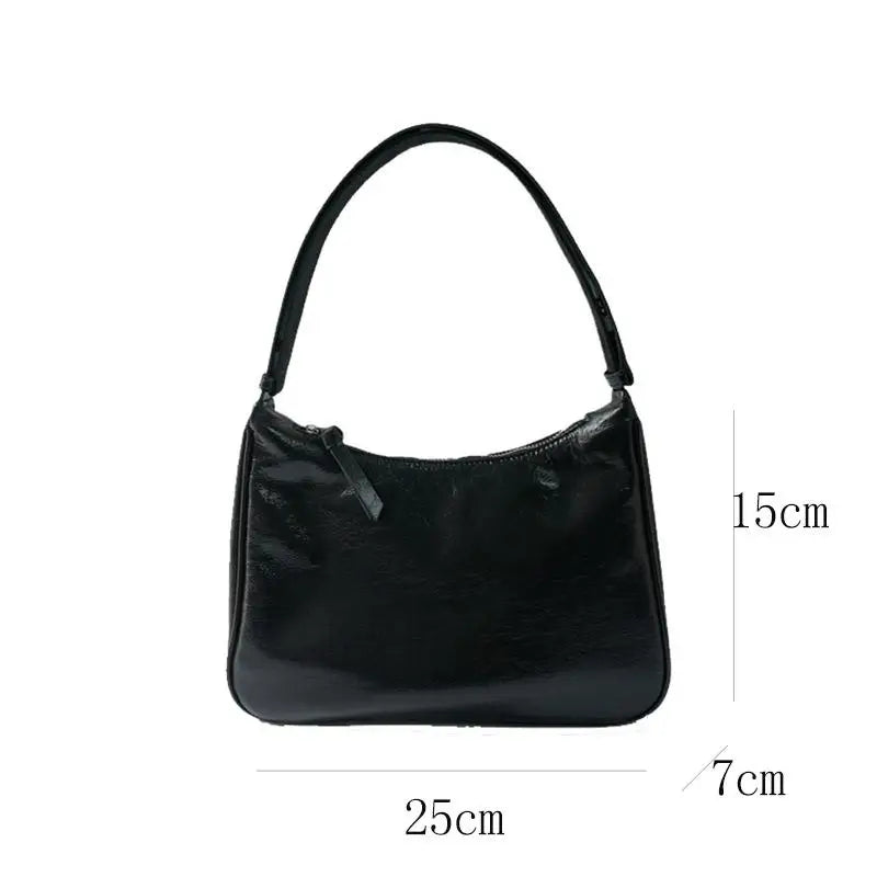 Casual Solid Shoulder Bags Split Retro Small Clutch French Style Underarm Bag