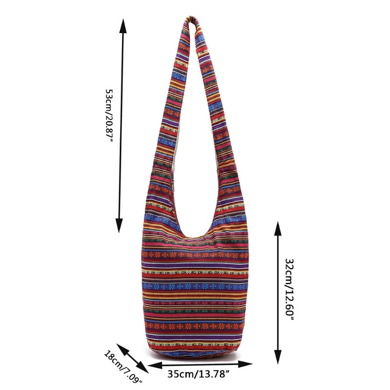 Women Hippie Shoulder Bags Fringe Large Purses Ethnic Tote Handbag