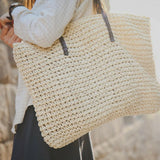 Women Lady Vintage Straw Rattan Bag Large Capacity Shoulder Bags