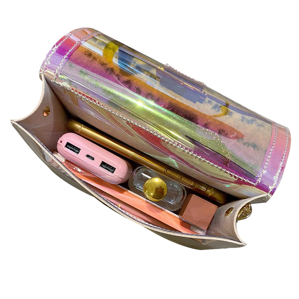 Women Laser Crossbody Bag Holographic Shoulder Bag with Chain Strap