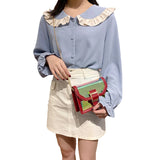 Women Laser Crossbody Bag Holographic Shoulder Bag with Chain Strap