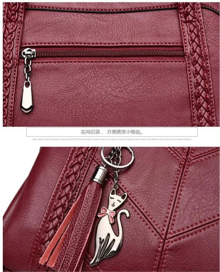 Tassel Tote Bags Women Leather Handbags Crossbody Shoulder Bag