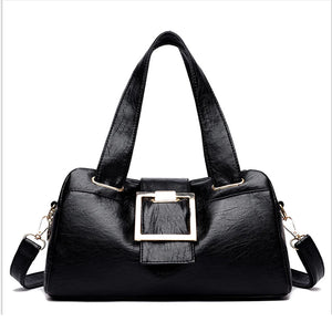 Vintage Leather Handbag Crossbody Shoulder Bag High Capacity Top-Handle