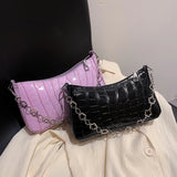 Women Leather Zipper Bag Small Casual Messenger Bag Shopping Travel Chain Bags