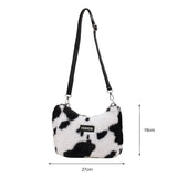 Leopard Print Plush Shoulder Bag Large Capacity Crossbody Messenger Bag