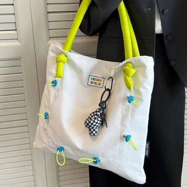 Women Light Shopping Bag Girl Nylon Cloth Shoulder Bag Environmental Storage