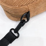 Women Corduroy Crossbody Bag Pink Zipper Purse Small Canvas Shoulder Bag