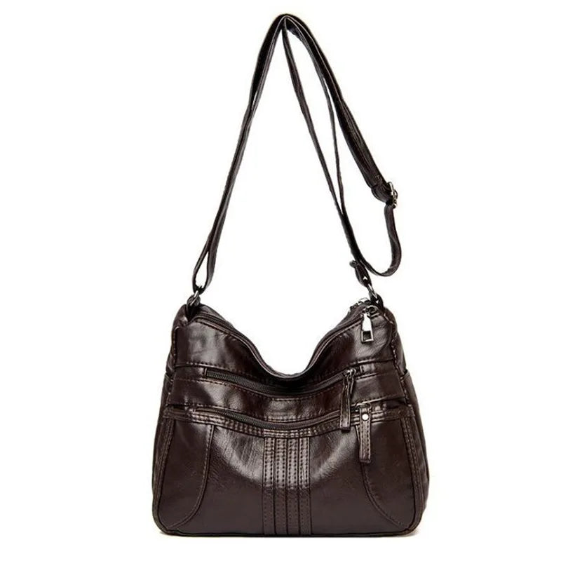 Large Capacity Messenger Bag Soft Leather Shoulder Crossbody Bags