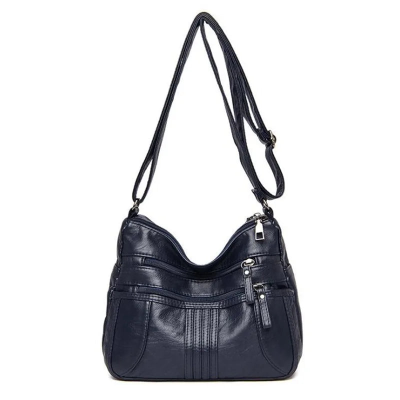 Large Capacity Messenger Bag Soft Leather Shoulder Crossbody Bags