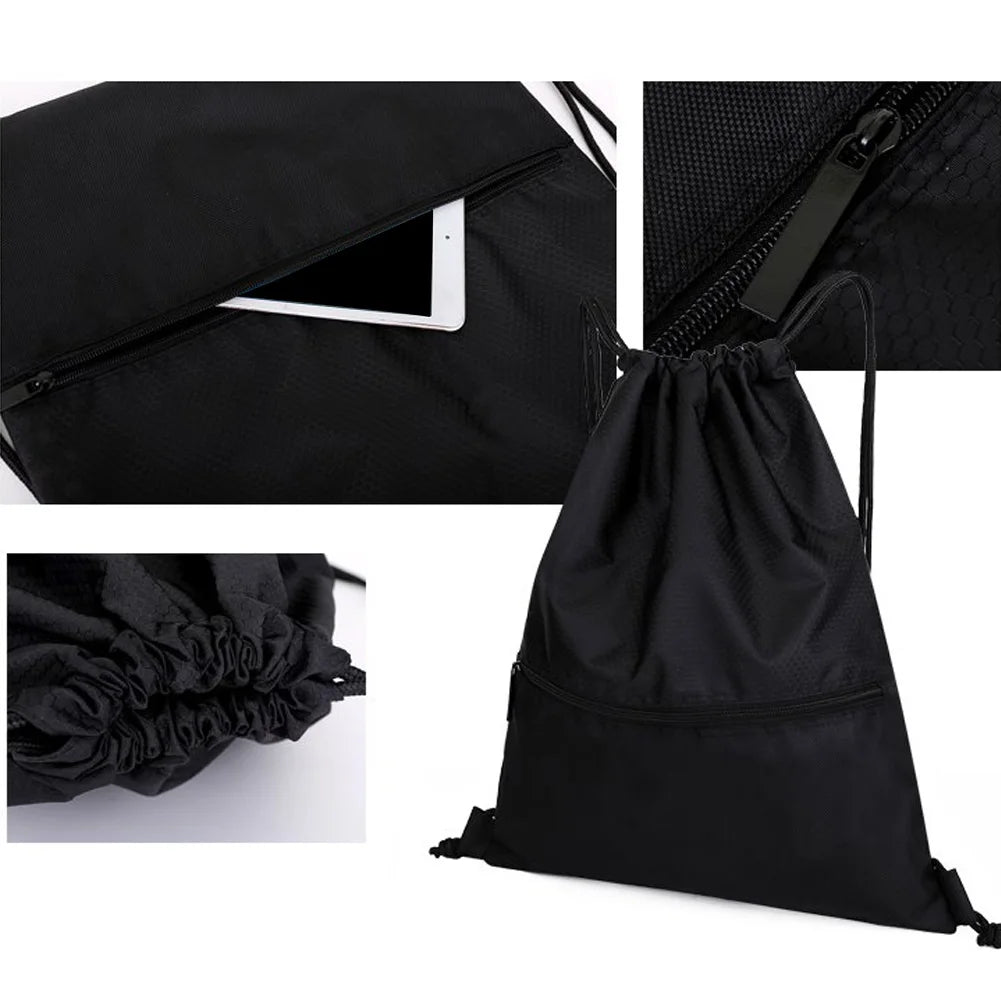 Nylon Outdoor Sports Backpack Large Capacity Drawstring Lock