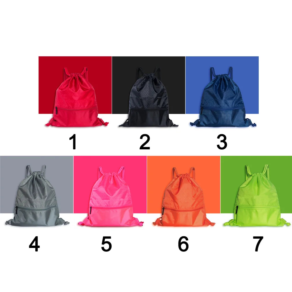 Nylon Outdoor Sports Backpack Large Capacity Drawstring Lock