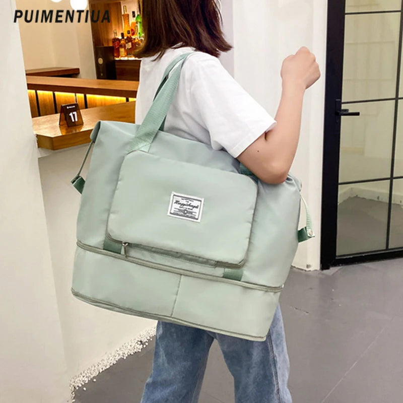 Women Men Sports Gym Bag Travel Duffle Bag Tote Handbag Multifunction