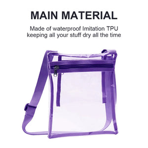 Clear TPU Crossbody Bag Stadium Approved with Inner Pocket