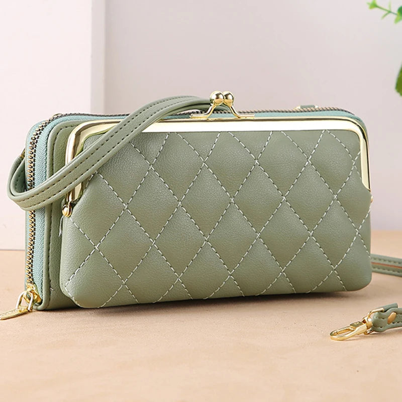 Women Messenger Bags Cell Phone Wallet Female Handbag Large Capacity Solid Purse