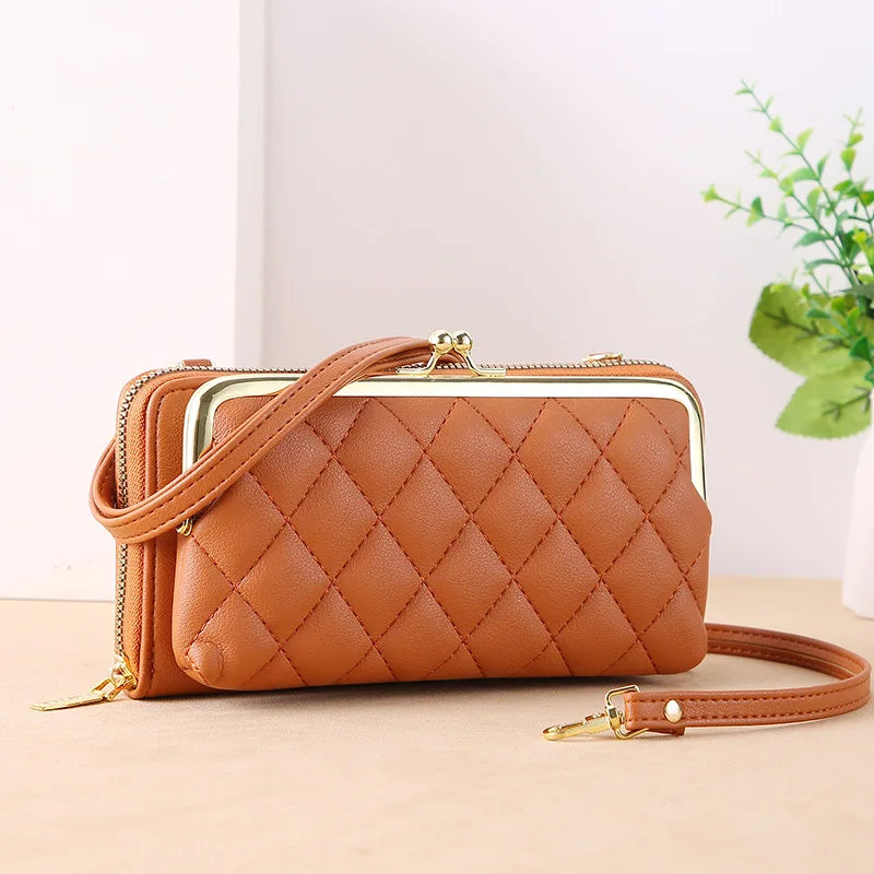 Women Messenger Bags Cell Phone Wallet Female Handbag Large Capacity Solid Purse