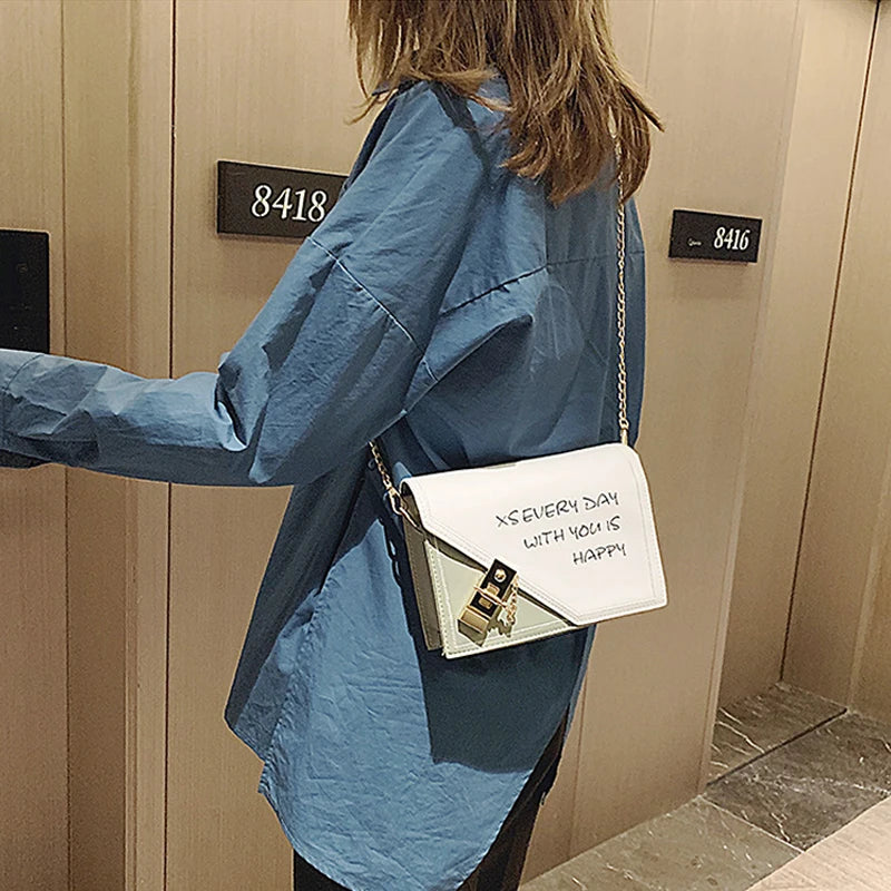 Casual Shoulder Bag Contrast Ladies Bags Small Square Bag