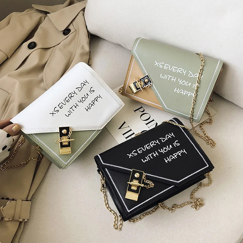 Casual Shoulder Bag Contrast Ladies Bags Small Square Bag