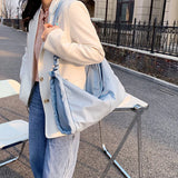 Tassel Leather Messenger Bag for Women