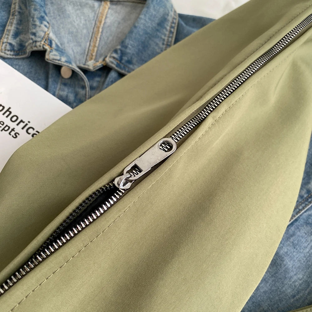 Casual Crossbody Handbag for Women Large Capacity Solid Color Messenger Bag