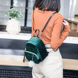 Women Mini Backpack Corduroy Small Crossbody Bag For Girl Striped