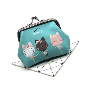 Cartoon Cat Mini Wallet for Women Girls Kids Clutch Money Bags