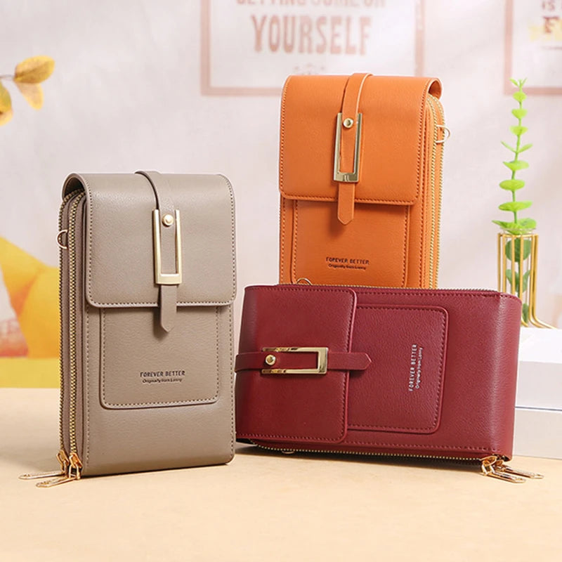 Women Multi-function Touch Screen Phone Bags Female Single Shoulder Purse