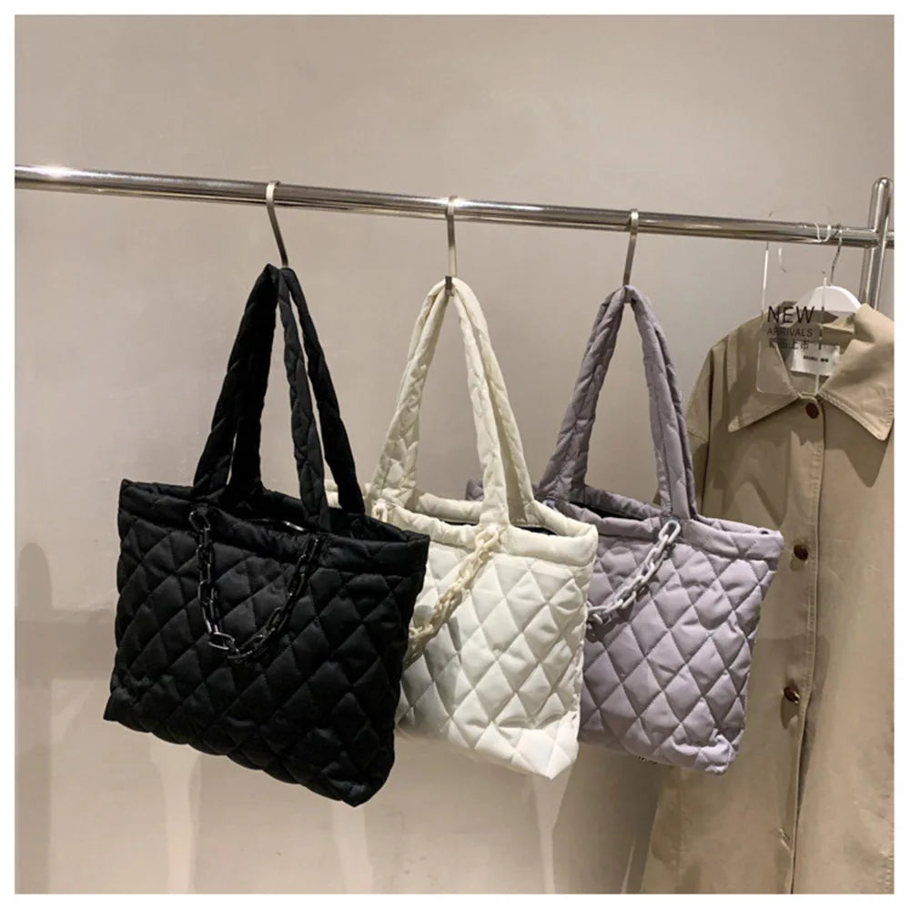Women Nylon Shoulder Bag Winter Female Canvas Cloth Shoulder Bag