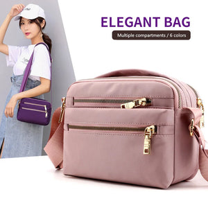 Waterproof Nylon Shoulder Bag Multi-pocket Handbag Crossbody Women Bolsa