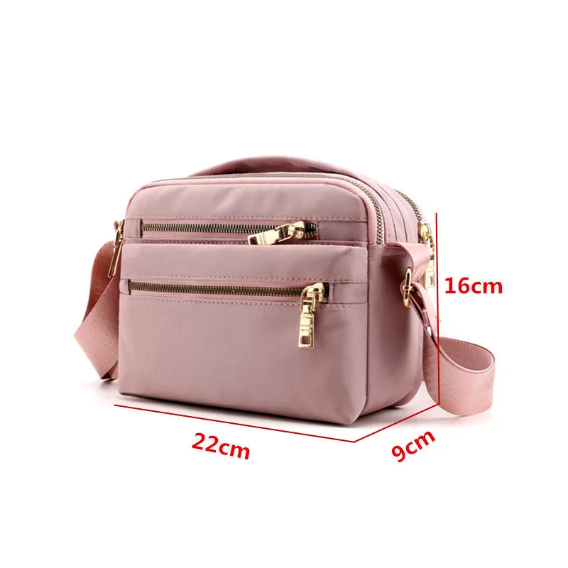 Waterproof Nylon Shoulder Bag Multi-pocket Handbag Crossbody Women Bolsa
