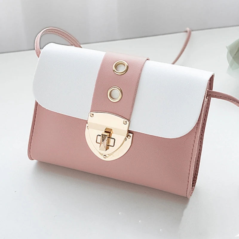 Women One Shoulder Bag Lockbuckle Small Square Bag