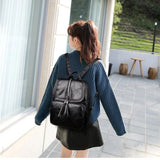 Women PU Leather Backpack School Bag Waterproof Travel...