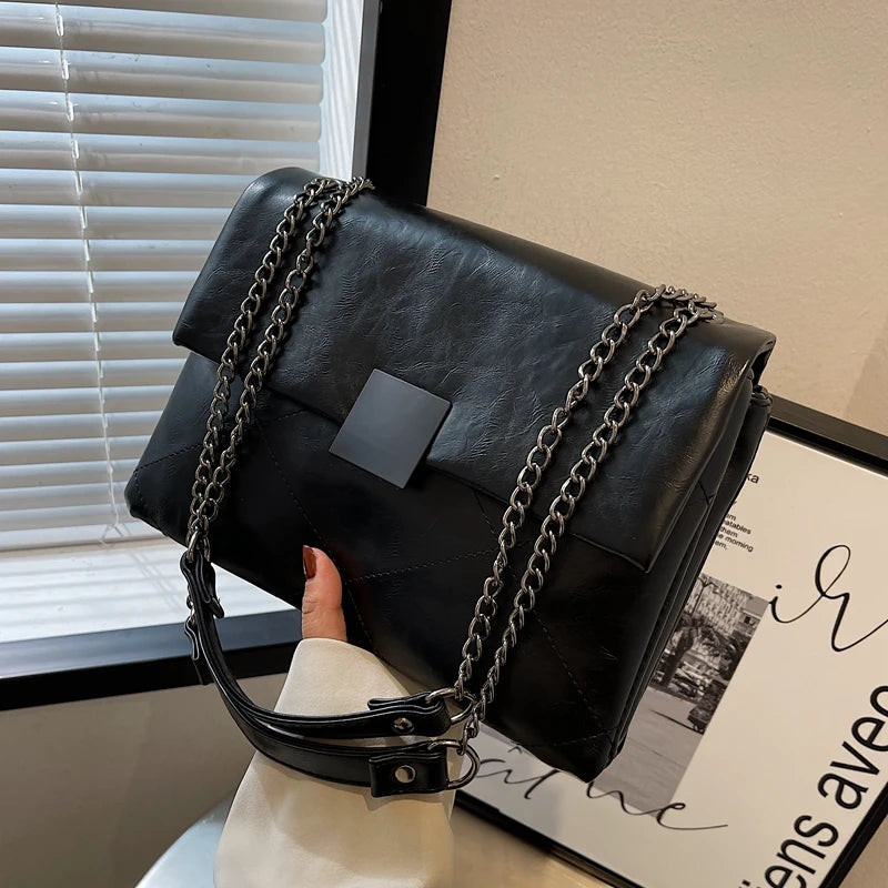 Women PU Leather Chain Shoulder Bag All-match Female Messenger Bags