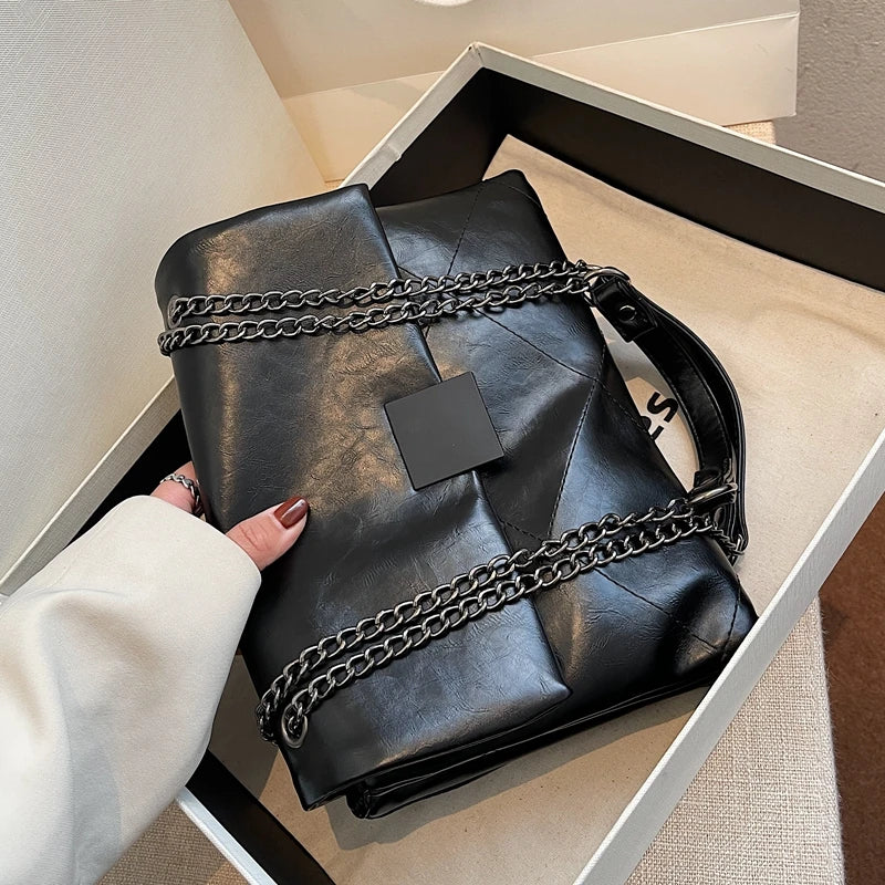 Women PU Leather Chain Shoulder Bag All-match Female Messenger Bags