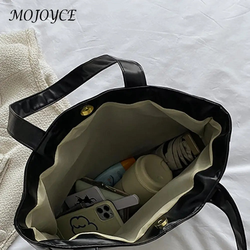 Women PU Leather Handbag Lattice Top-handle Bag Totes Shoulder Bags