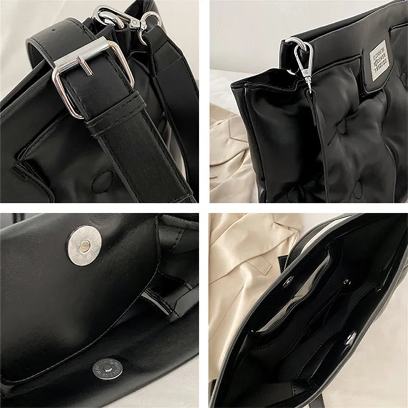 Women PU Leather Down Bag Handbag Large Capacity Shoulder Bag