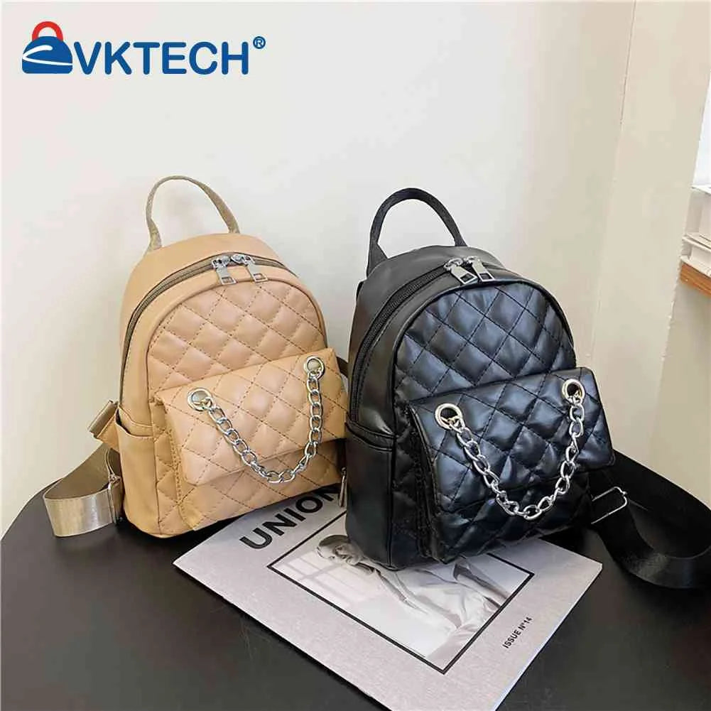 Women PU Leather Shoulder Backpack Rhombus Ladies Student Preppy School Backpack