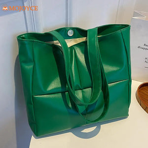 Women PU Leather Quilted Shoulder Bag Handbag Lady Lattice Tote Bags