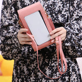 Women Phone Bag Outdoor Pocket Wallet Crossbody Bag Heart Shaped Decorative