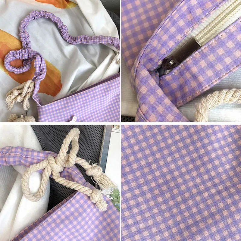 Plaid Shoulder Bag Envelope Cross-body Ruched Haraj