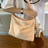 Plaid Shoulder Bag Envelope Cross-body Ruched Haraj
