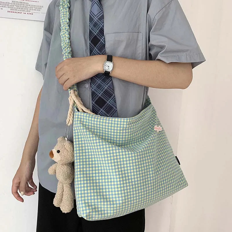 Plaid Shoulder Bag Envelope Cross-body Ruched Haraj