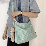 Plaid Shoulder Bag Envelope Cross-body Ruched Haraj
