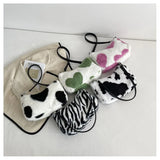 Women Plush Love Handbags Autumn/Winter Shoulder Bags Geometric Pattern Bags