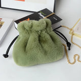 Women Plush Shoulder Bag Soft Faux Fur Mink Fur Ladies Crossbody Shopping Bag