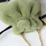 Women Plush Shoulder Bag Soft Faux Fur Mink Fur Ladies Crossbody Shopping Bag