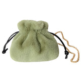 Women Plush Shoulder Bag Soft Faux Fur Mink Fur Ladies Crossbody Shopping Bag