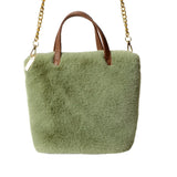 Women Plush Shoulder Bag Soft Faux Fur Ladies Chain Messenger Bags